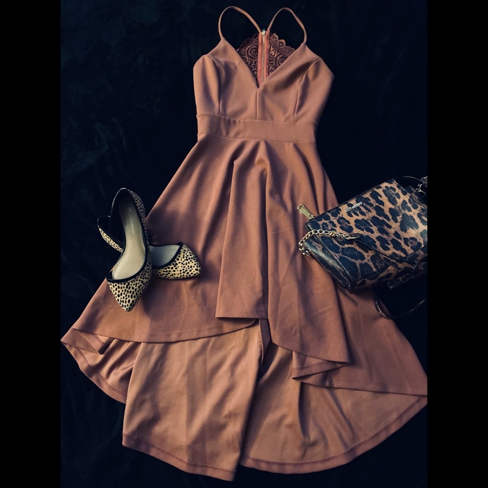 Mauve Dress with Lace Back